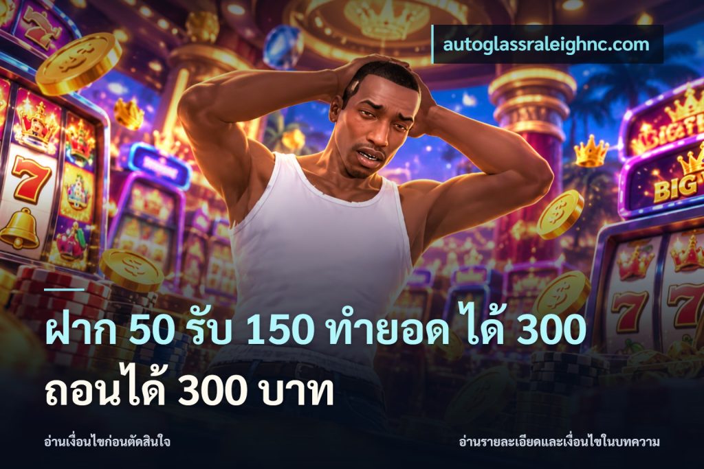 ฝาก 50 รับ 150 ทํายอด ได้ 300 ถอนได้ 300 บาท