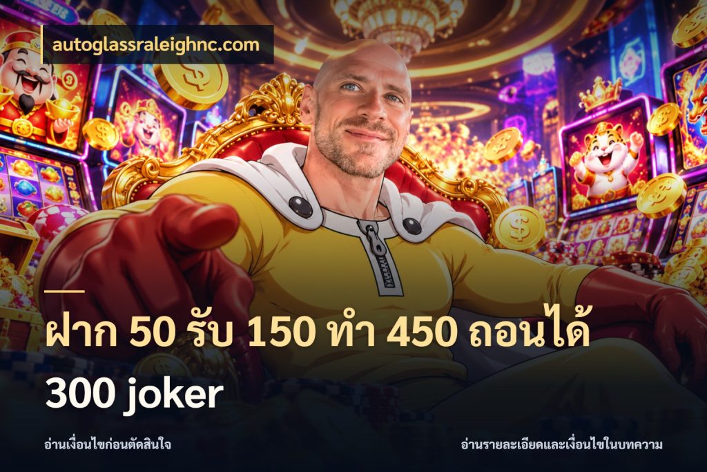 ฝาก 50 รับ 150 ทํา 450 ถอนได้ 300 joker เปิดมุมโปรให้เข้ากับเกมแนวโปรด ในมุม autoglassraleighnc.com